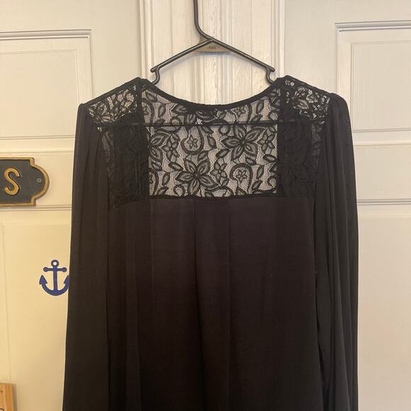 L Love Lace Accent Open Cardigan Sweater size medium long sleeve - Picture 7 of 9